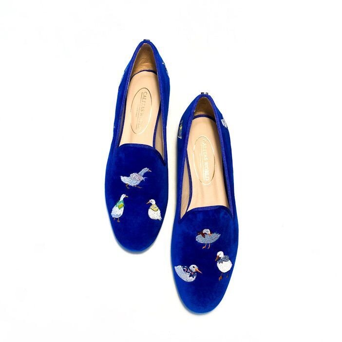 LOAFERS TERCIOPELO AZUL FRANCIA, FAMILY DUCK