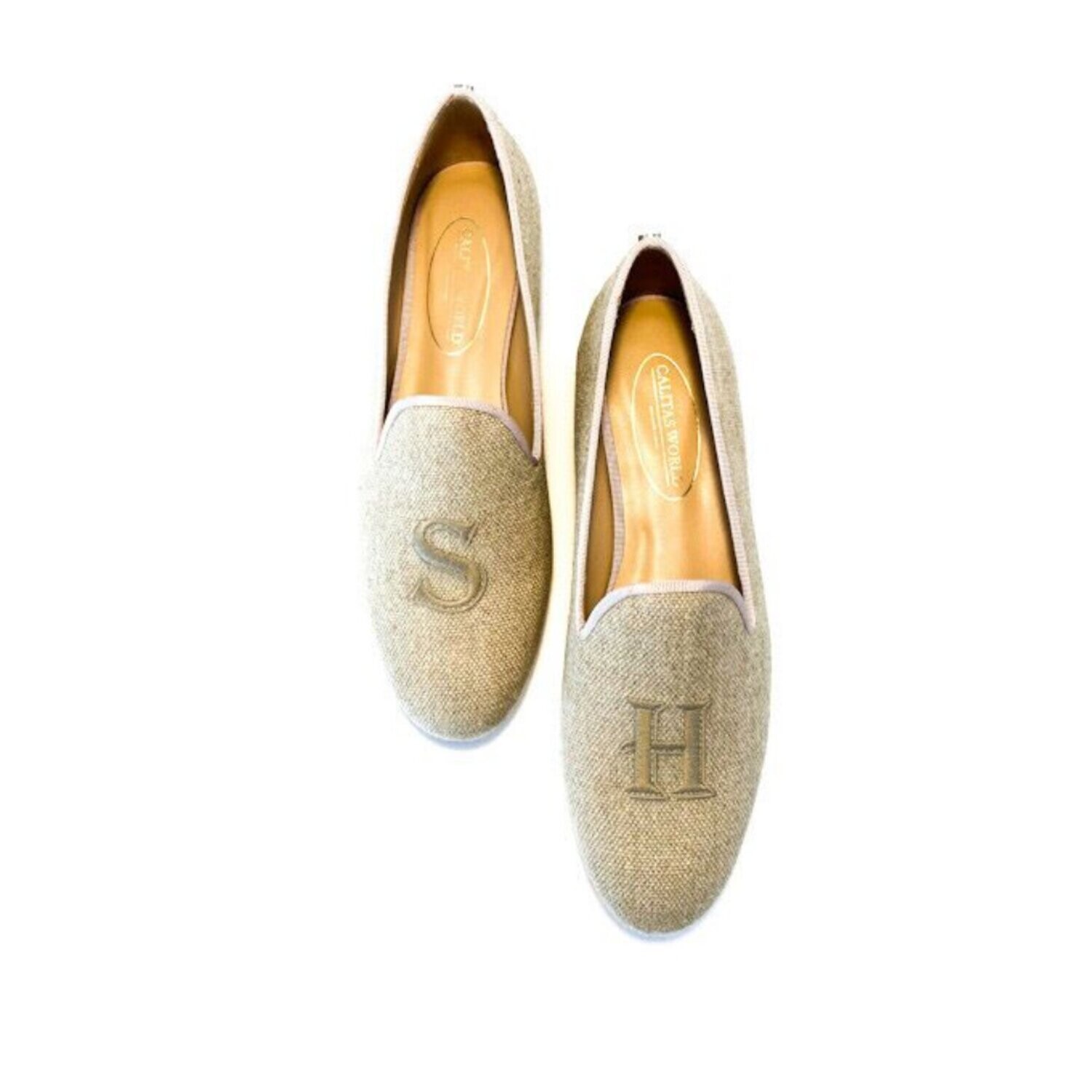 LOAFERS LINO NATURAL CO, MONOGRAM