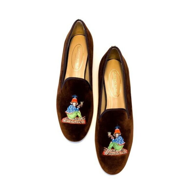LOAFERS TERCIOPELO MARRÓN 16TX, MONKEY WITH MARTINI