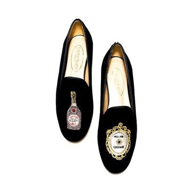 LOAFERS TERCIOPELO NEGRO, PRESS FOR CHAMPAGNE