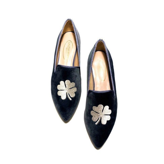 POINTY TERCIOPELO GRIS 8ACO, SILVER LUCK CLOVER