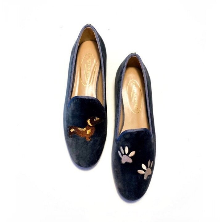 LOAFERS GRAY 8ACO VELVET, TECKEL AND FOOTPRINTS