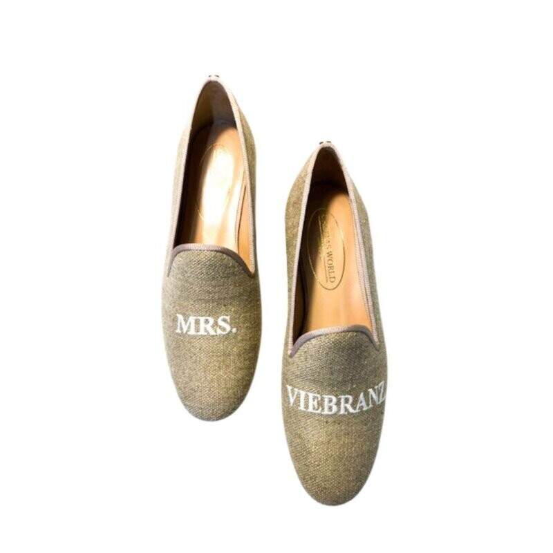 ​LOAFERS LINO NATURAL, WEDDING EDITION PERZONALIZADO. MRS. Y NOMBRE O APELLIDO.
