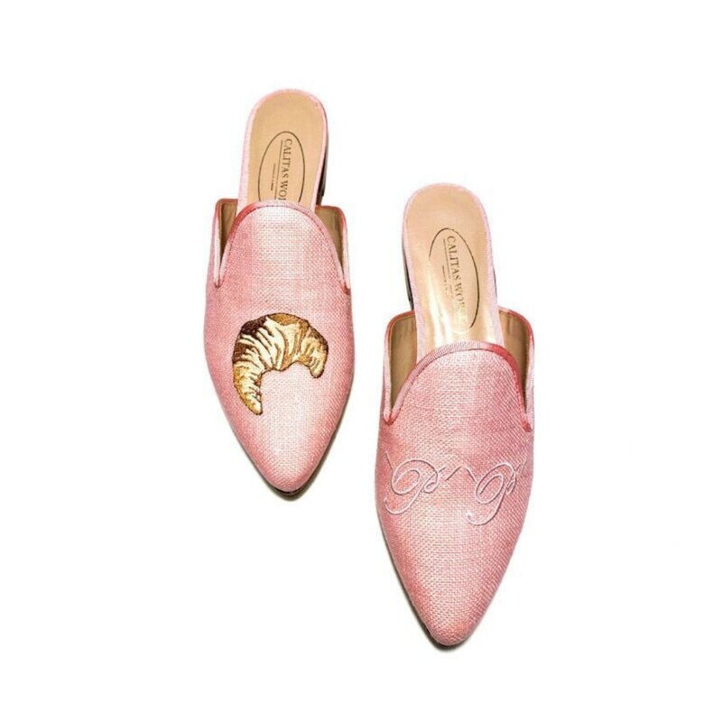 MULES LINO ROSA CLARO 220PV, CROISSANT E INICIALES