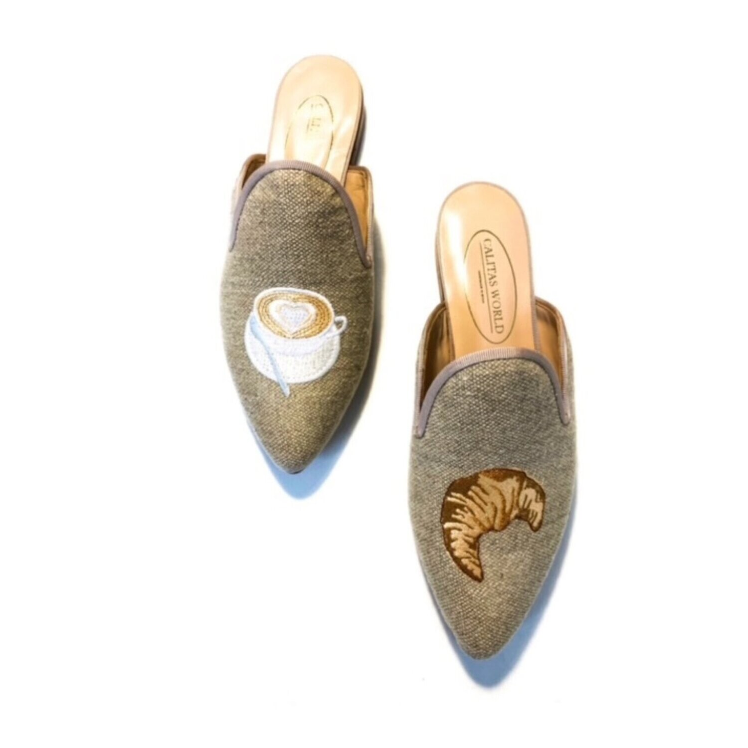 MULES LINO NATURAL, COFFEE AND CROISSANT