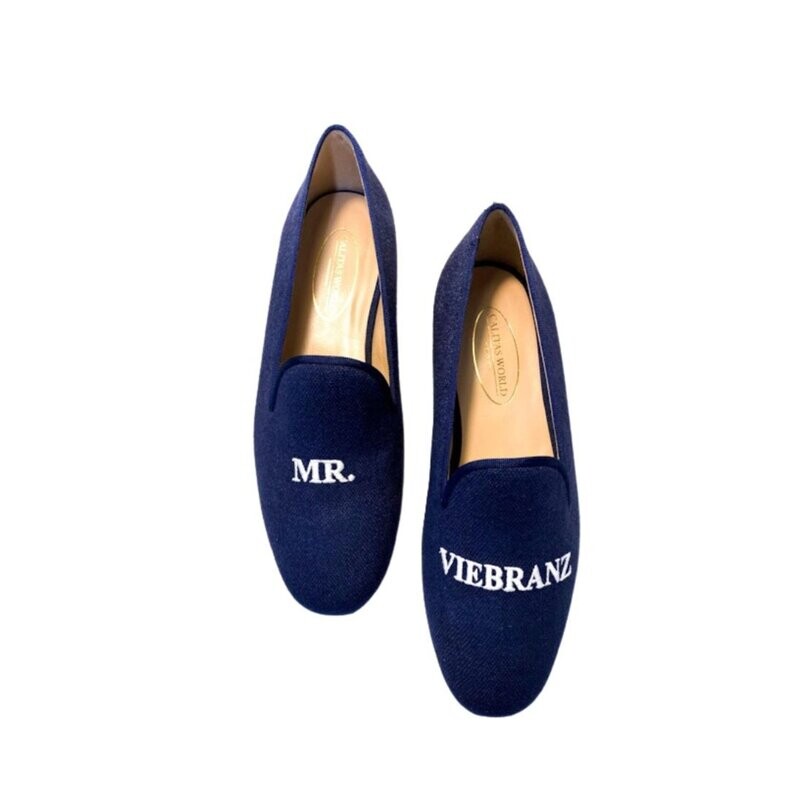 LOAFERS HOMBRE LINO AZUL MARINO 800 R22, WEDDING EDITION PERZONALIZADO MR. NOMBBRE O  APELLIDO.