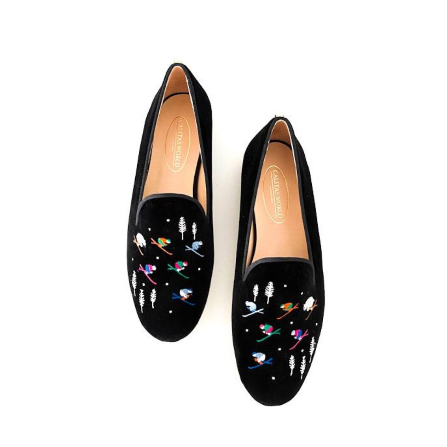 ​LOAFERS HOMBRE TERCIOPELO NEGRO, ESQUIADORES