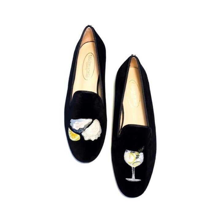 ​LOAFERS MEN BLACK VELVET, OYSTERS AND GINTONIC