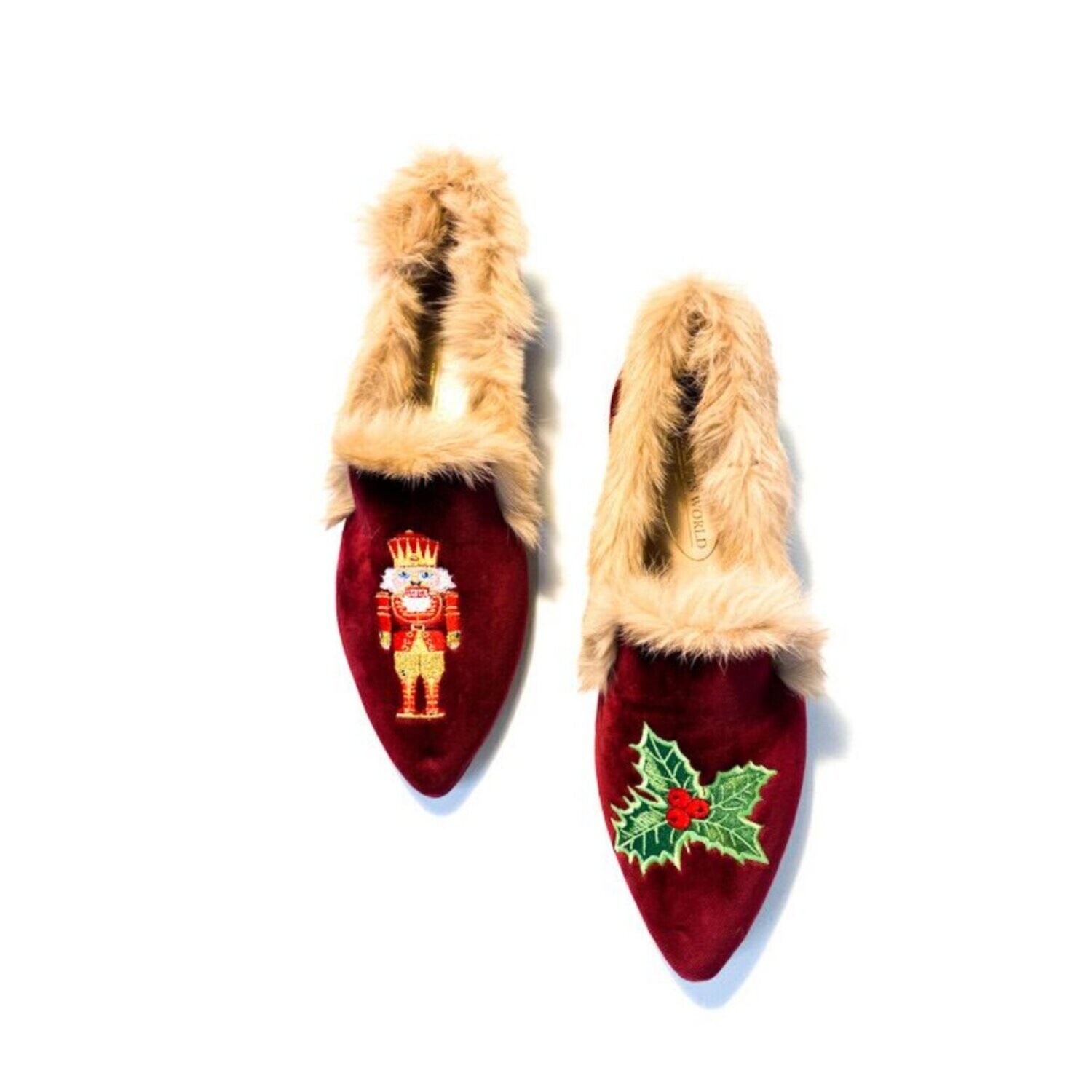 POINTY PELO CHRISTMAS EDITION, TERCIOPELO BURDEOS 10CO, NUTCRACKER AND HOLLY