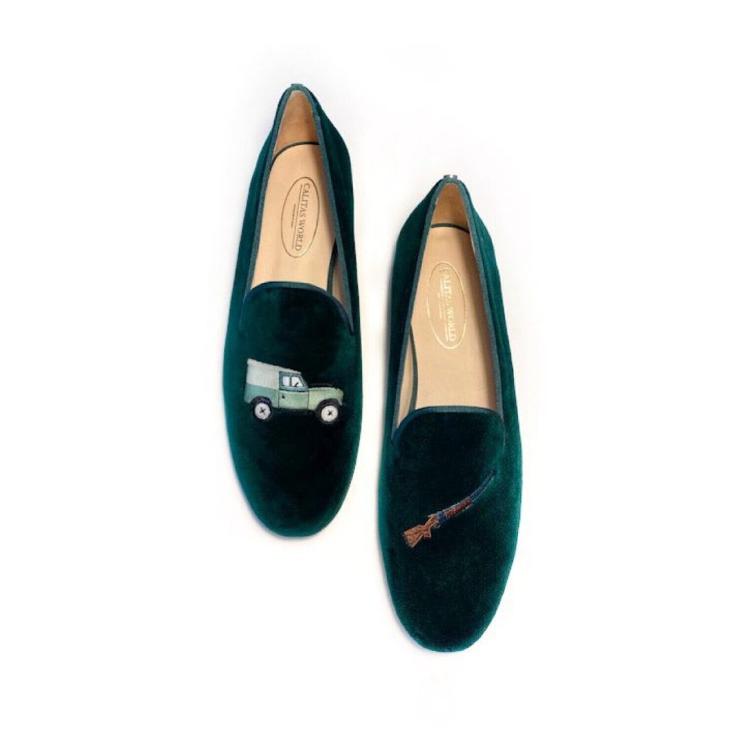 ​LOAFERS HOMBRE TERCIOPELO VERDE 12TX, DEFEND-ER Y ESCOPETA