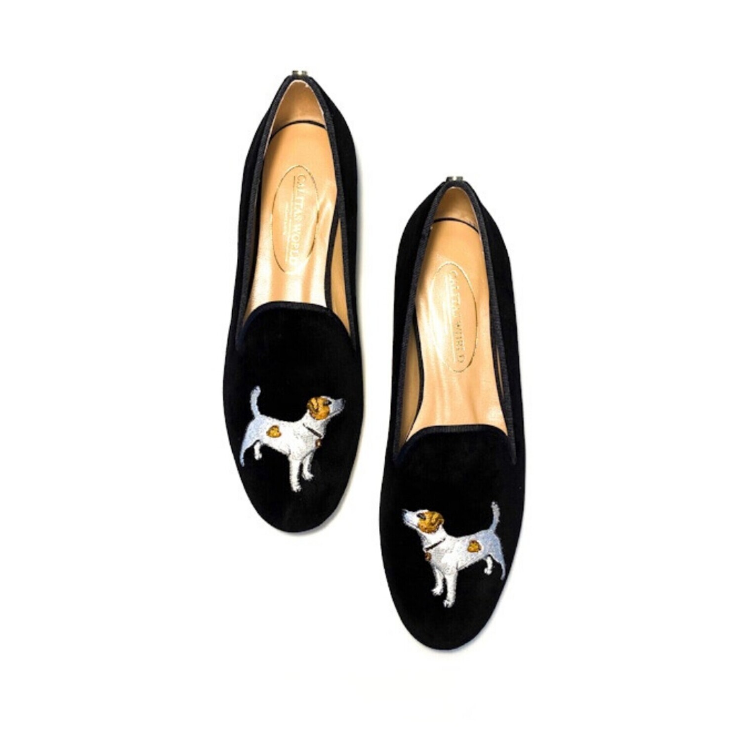 ​LOAFERS TERCIOPELO NEGRO, JACK RUSSELL