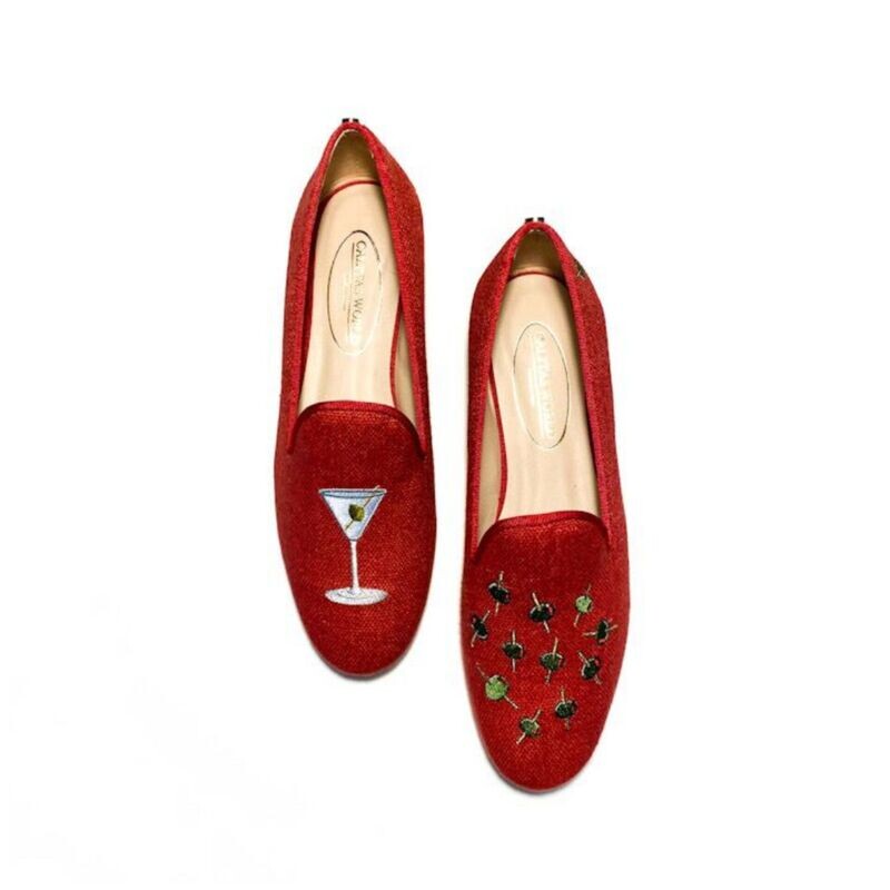 LOAFERS LINO ROJO 14CO,  MARTINI Y ACEITUNAS. (ACEITUNA MINI TALON IZQUIERDO)