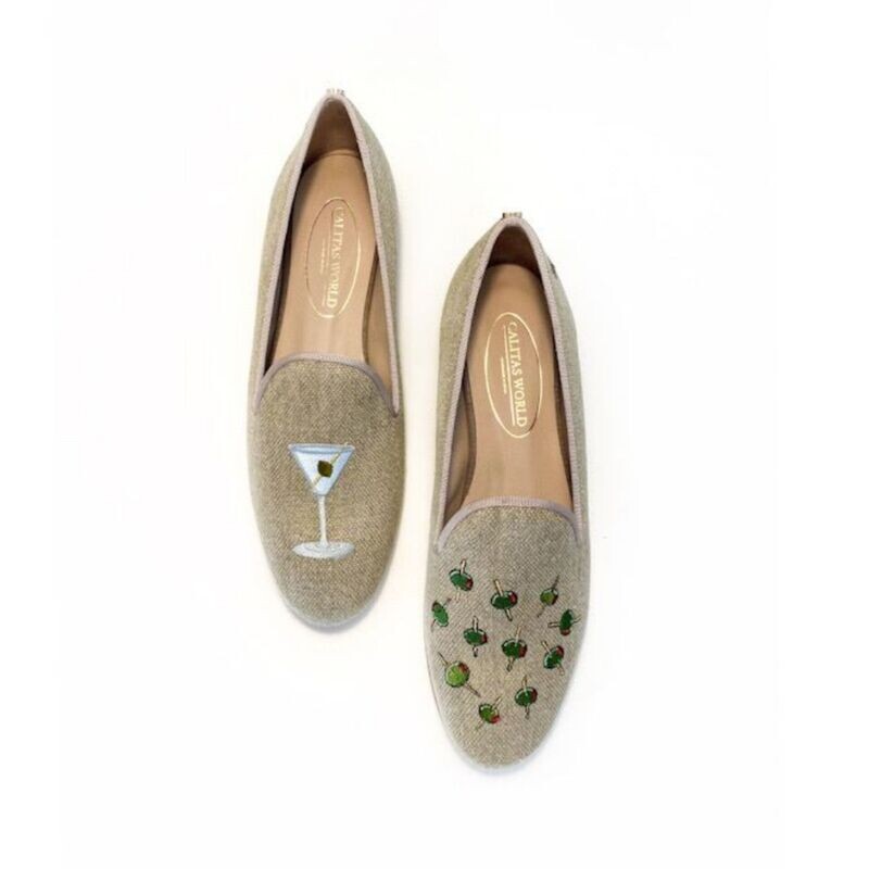 ​LOAFERS LINO NATURAL,  MARTINI Y ACEITUNAS. (ACEITUNA MINI TALON IZQUIERDO)