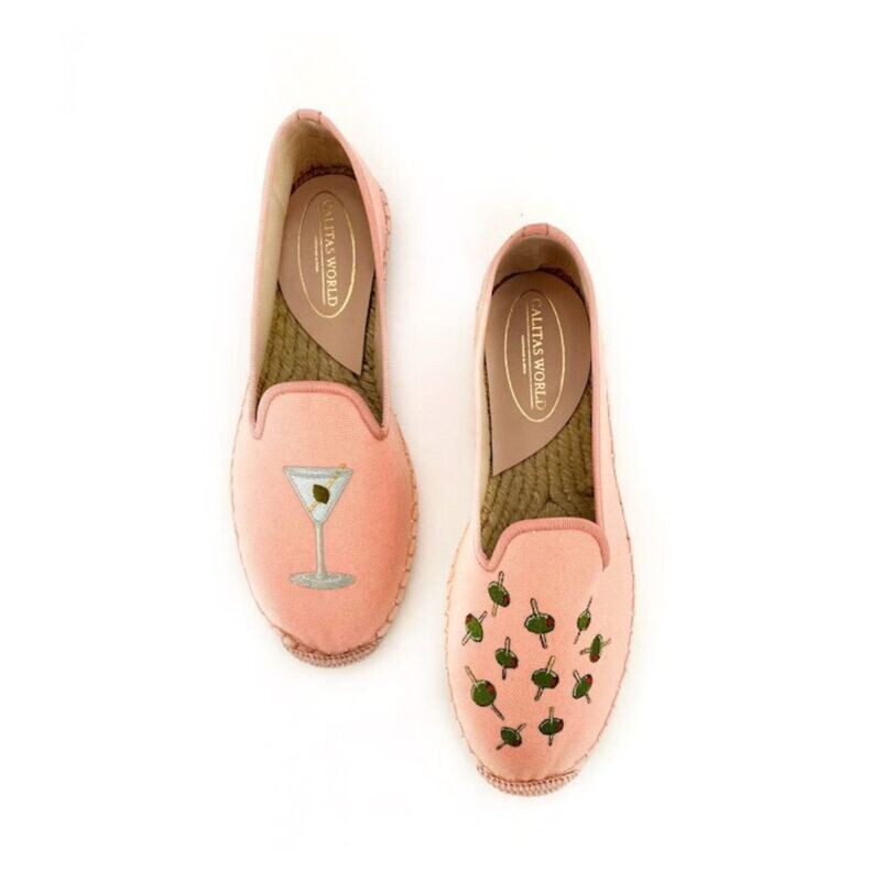 ​ESPADRILLES PINK MELON, MARTINI Y ACEITUNAS. (MINI ACEITUNA EN EL TALÓN)