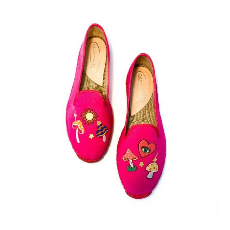 ​​ESPADRILLES FUCHSIA,  MUSHROOMS AND FRIENDS