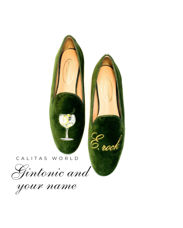 ​LOAFERS GREEN 7ACO VELVET, GINTONIC AND INITIALS