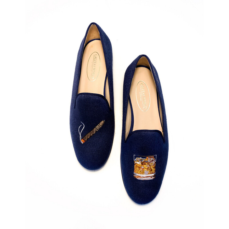 LOAFERS HOMBRE LINO AZUL MARINO R22. PURO Y WHISKEY