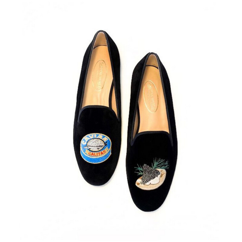 ​LOAFERS HOMBRE TERCIOPELO NEGRO, CAVIAR Y BLINIS