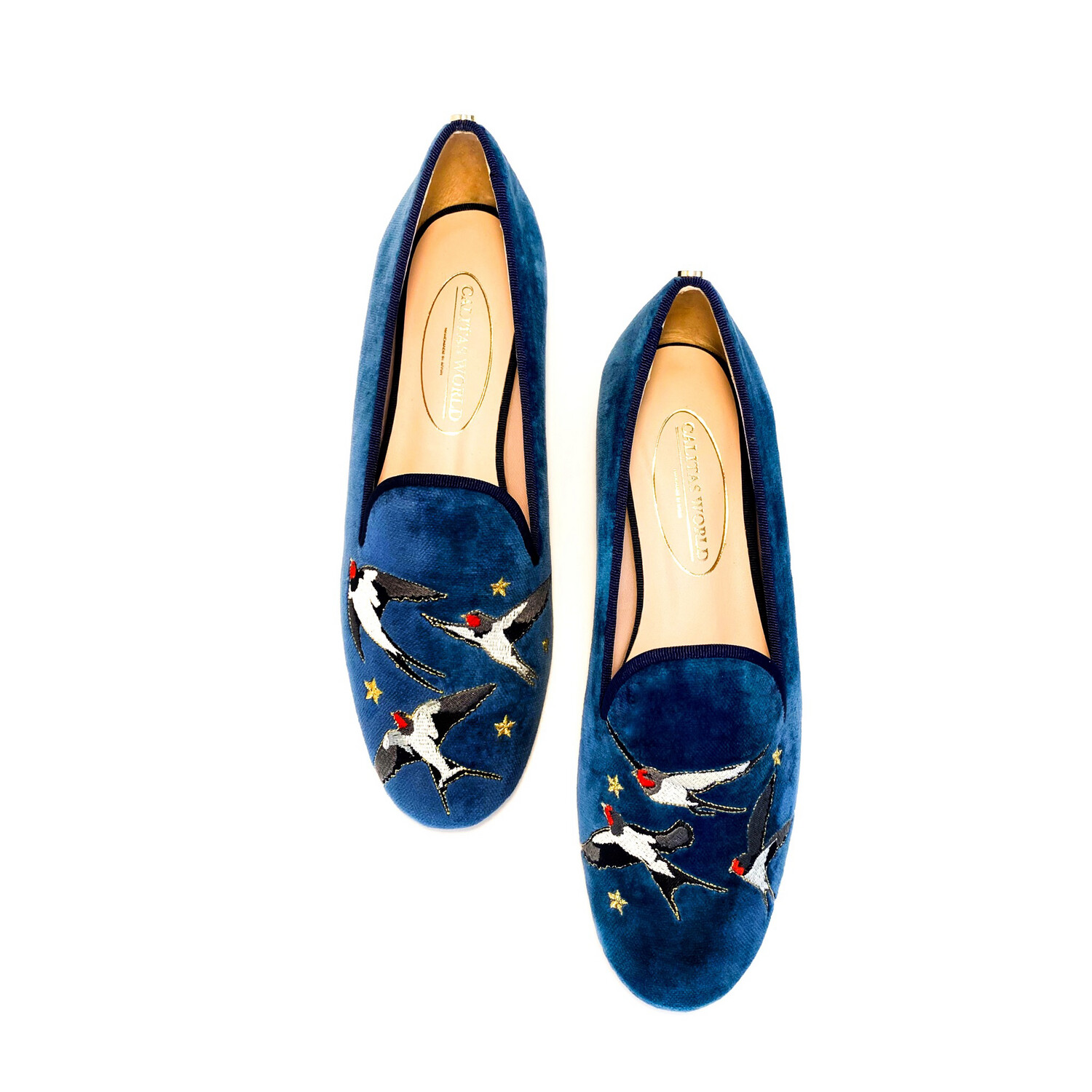 LOAFERS TERCIOPELO MARINO 01TX,  GOLONDRINAS