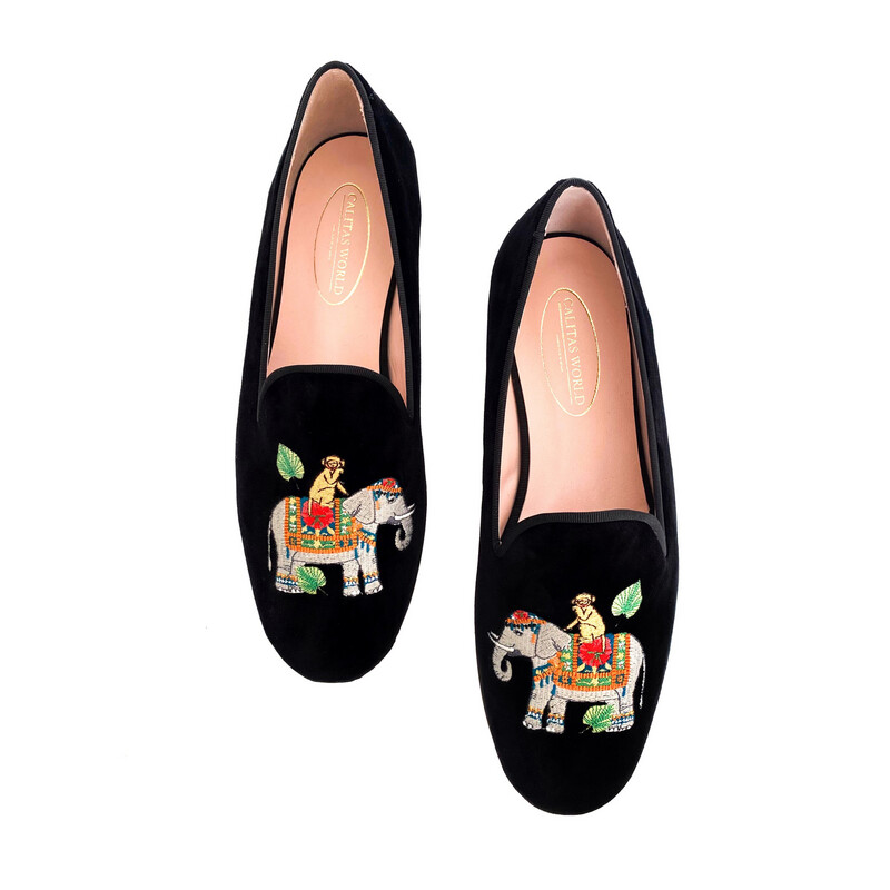 LOAFERS HOMBRE TERCIOPELO NEGRO,  ELEFANTE TAILANDES