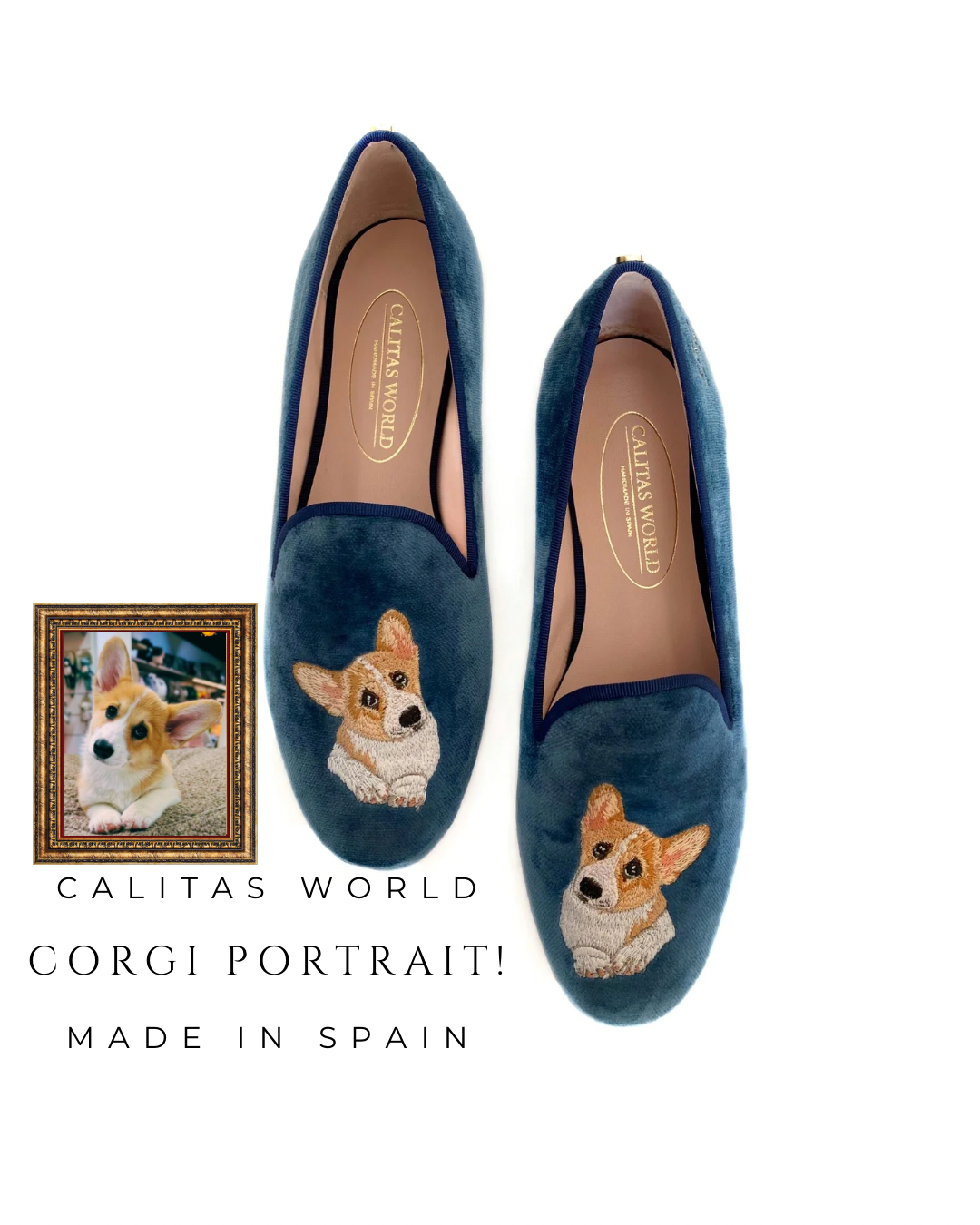 LOAFER MUJER PERSONALIZADO CALITAS PETS EDITION, PERRO EN AMBOS PIES (MISMA IMAGEN, SOLA UNA IMAGEN)