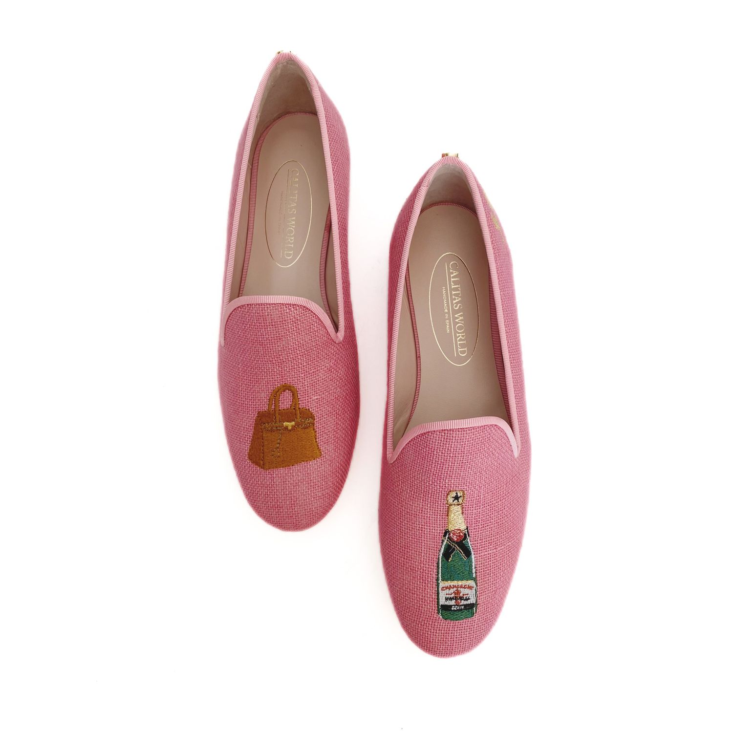 ​LOAFERS PINK BUBBLEGUM 224PV LINEN, BIRKIN AND CHAMPAGNE