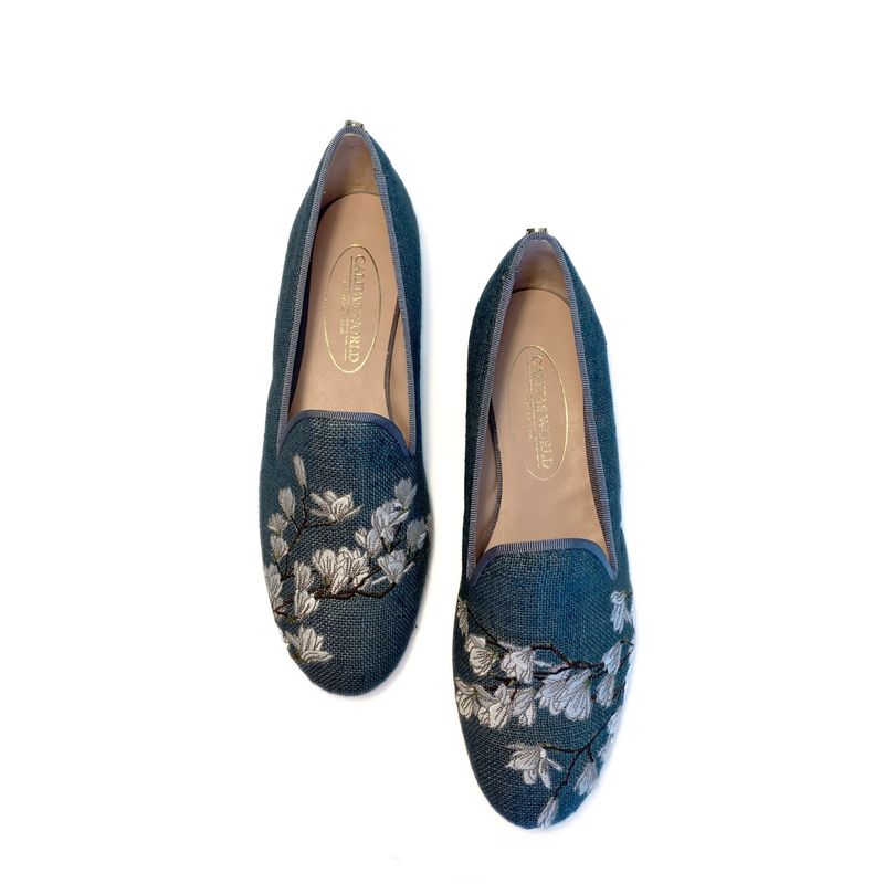 LOAFERS LINO AZUL 8 COTOLINO, WHITE BLOSSOM