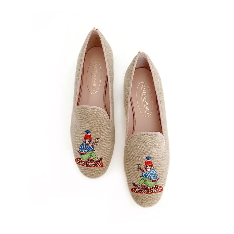 LOAFERS LINO NATURAL, MONKEY WITH MARTINI