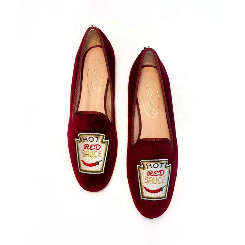 LOAFERS TERCIOPELO BURDEOS 10CO R48, RED HOT SAUCE