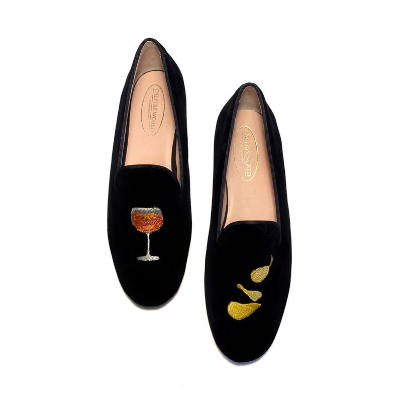 LOAFERS HOMBRE TERCIOPELO NEGRO, APEROL AND CHIPS