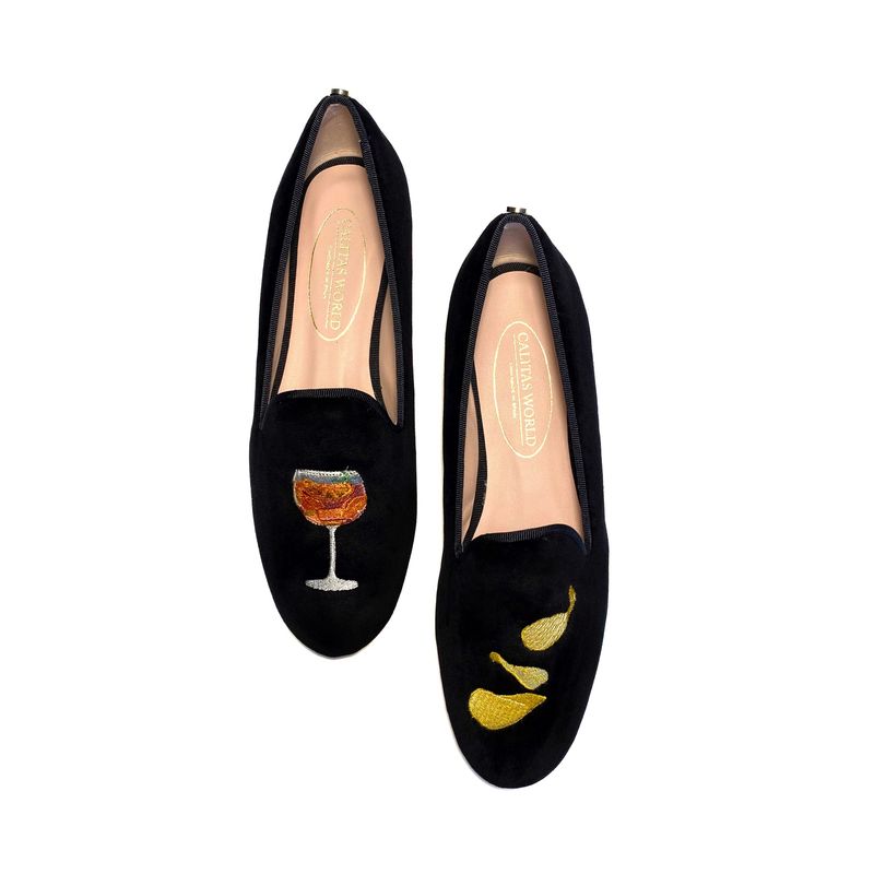 LOAFERS TERCIOPELO NEGRO,  APEROL AND CHIPS