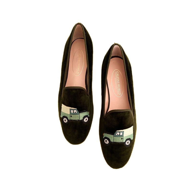 LOAFERS VELVET GREEN KAKI13 TX,  DEFEND-ER