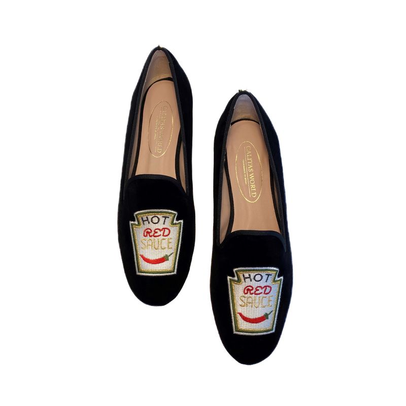 LOAFERS TERCIOPELO NEGRO, RED HOT SAUCE