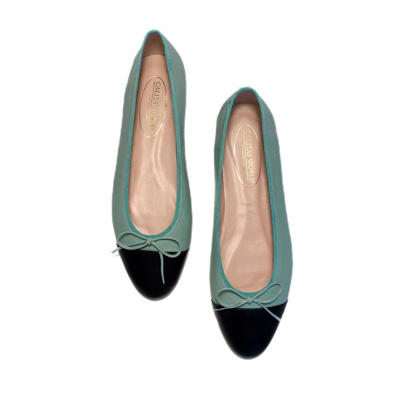BALLERINAS FLATS,  PELLE  SORBETE  (SORBETE 4421) R570 PUNTERA NEGRA