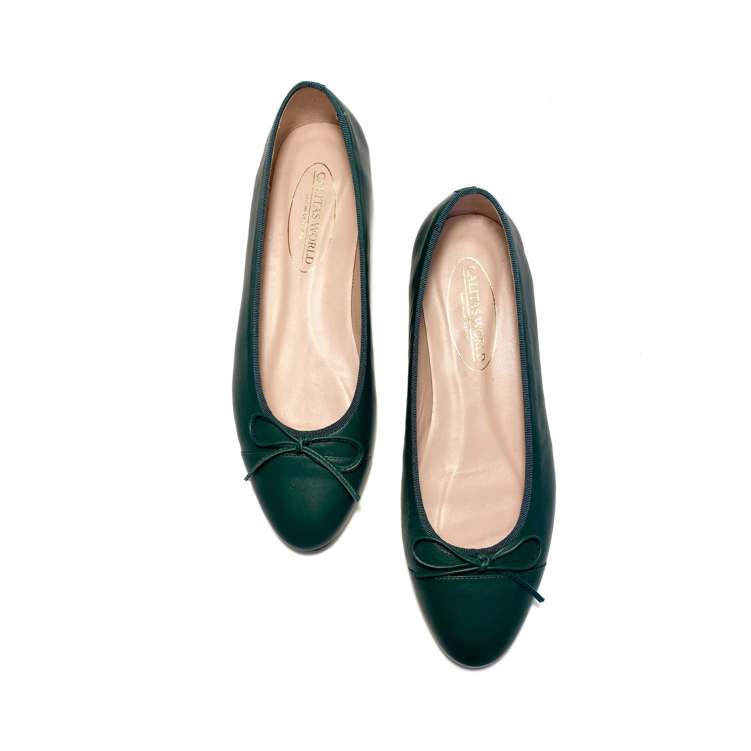 BALLERINAS FLATS,  PELLE VERDE STIRLING 4200 R63