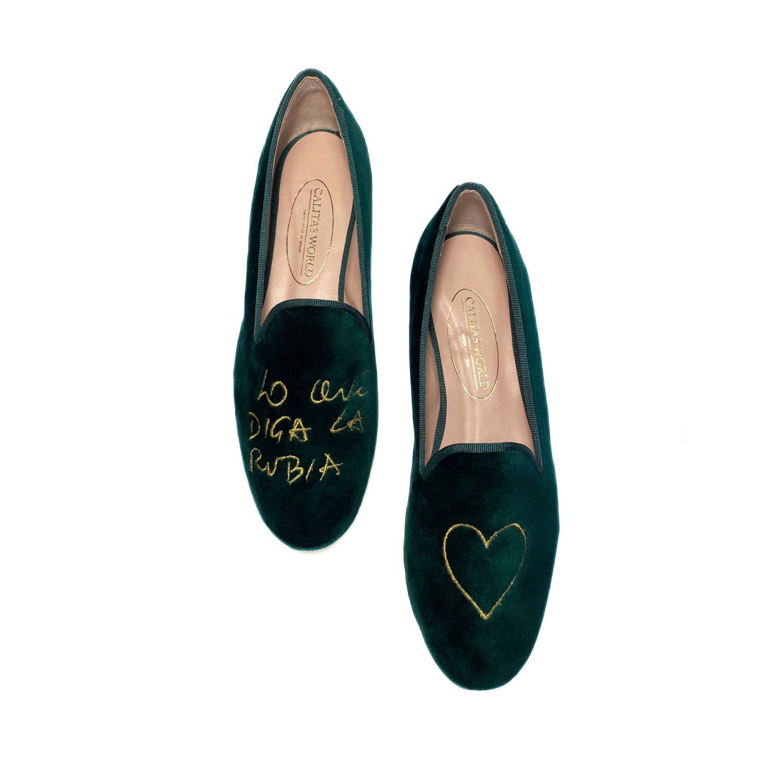 ​LOAFERS TERCIOPELO VERDE OSCURO 12 TX, LO QUE DIGA LA RUBIA