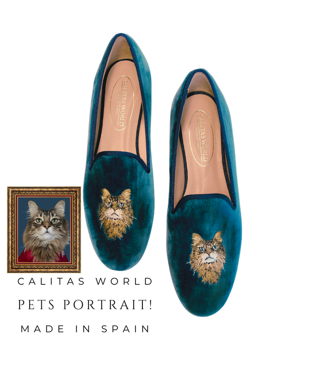 LOAFER MUJER PERSONALIZADO CALITAS PETS EDITION, GATO EN AMBOS PIES (MISMA IMAGEN, SOLA UNA IMAGEN)