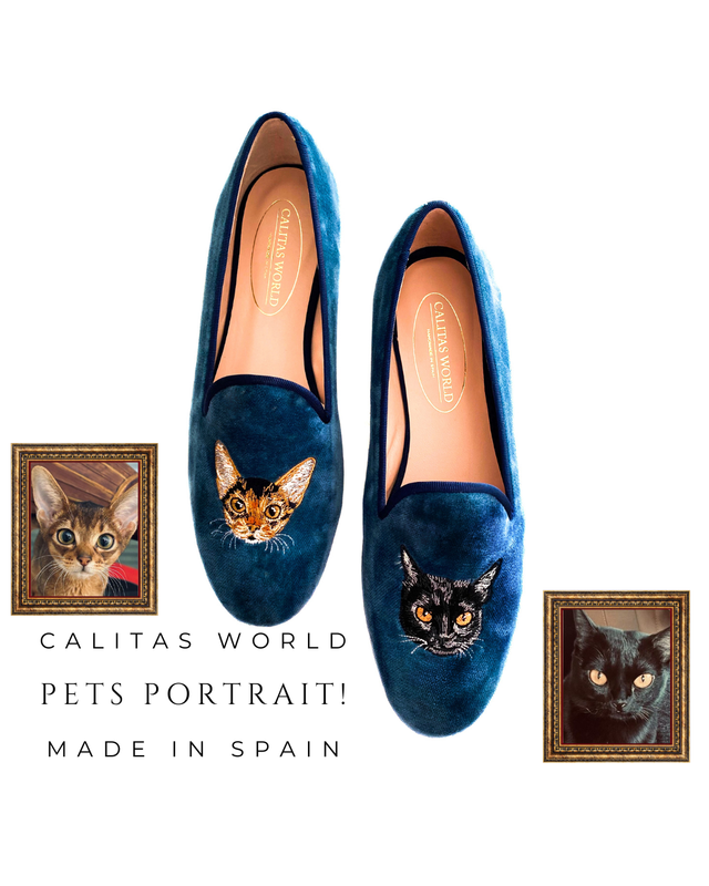 LOAFER MUJER PERSONALIZADO CALITAS PETS EDITION. SPECIAL CATS, CON 2 IMAGENES DIFERENTES, UNA EN EL PIE DERECHO Y LA OTRA EN EL IZQUIERDO.
