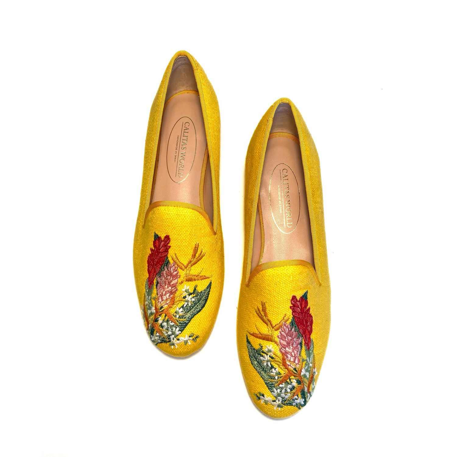 ​LOAFERS LINO AMARILLO CO, FLORES TROPICALES