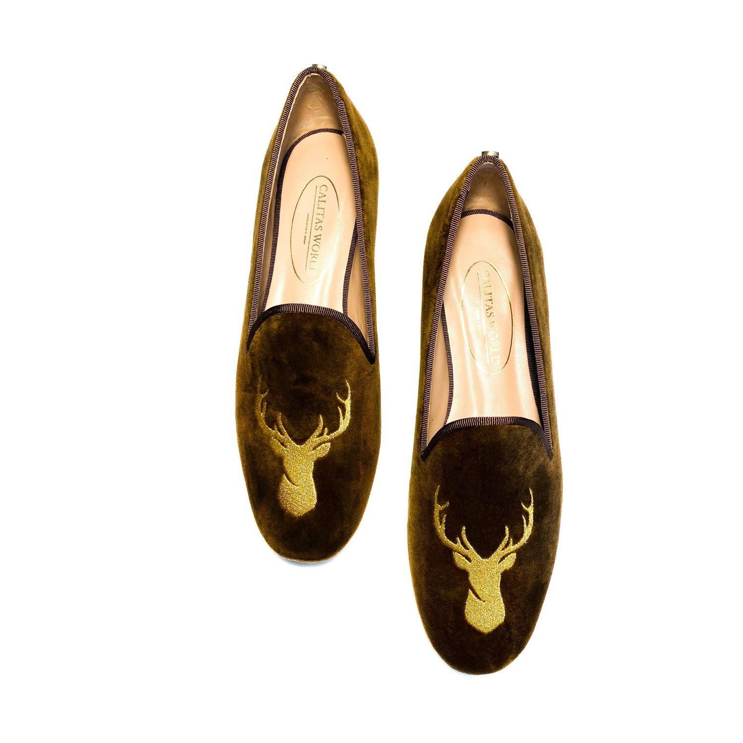 LOAFERS TERCIOPELO CAMELLO TX, CIERVO EN ORO