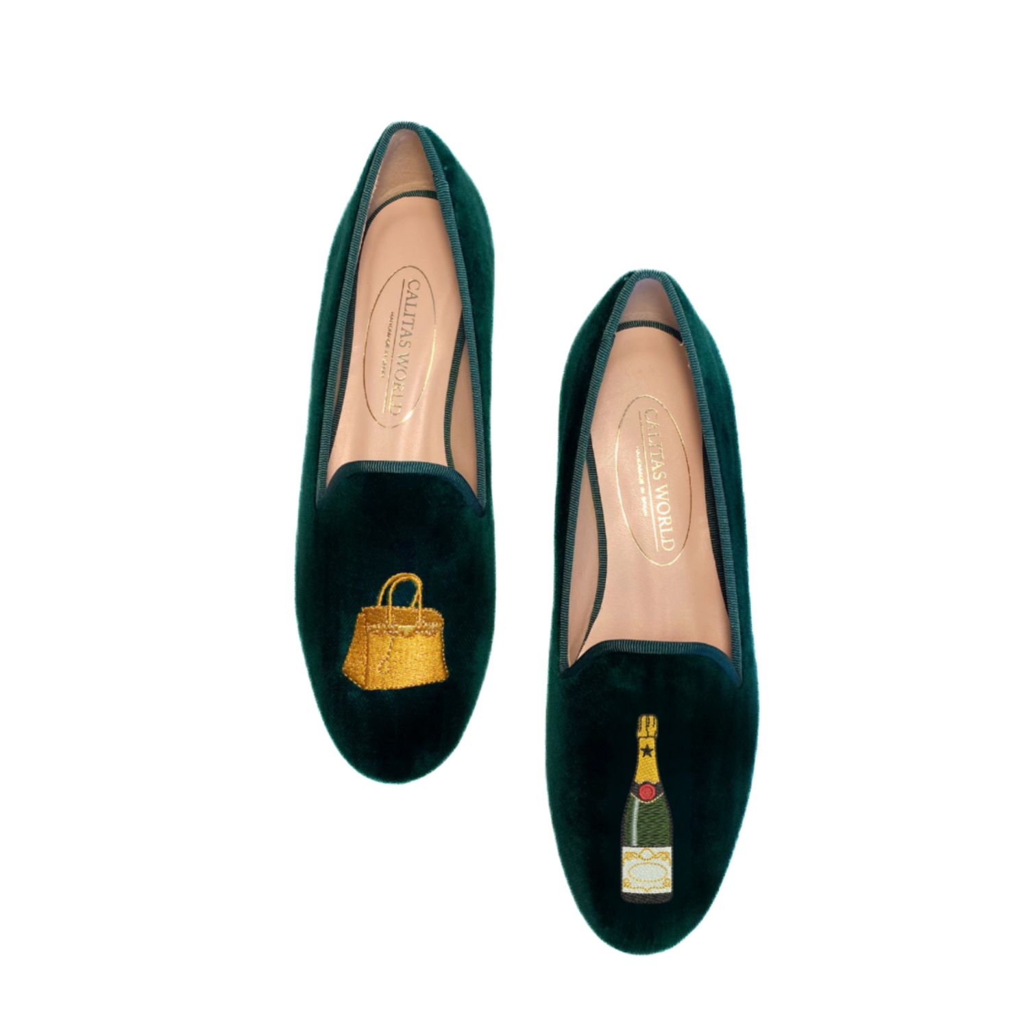 LOAFERS TERCIOPELO VERDE 12TX, BIRKIM AND CHAMPAGNE
