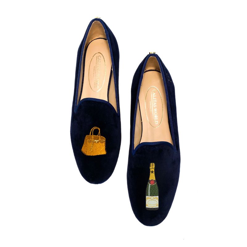 LOAFERS TERCIOPELO AZUL MARINO R22, BIRKIM AND CHAMPAGNE