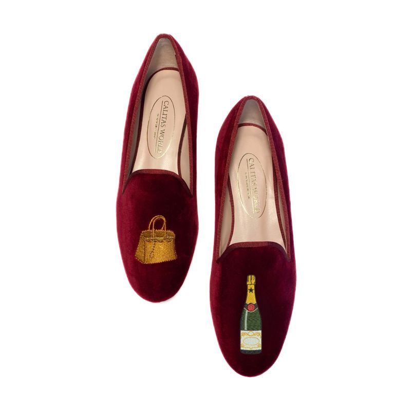 LOAFERS TERCIOPELO BURDEOS, BIRKIM AND CHAMPAGNE