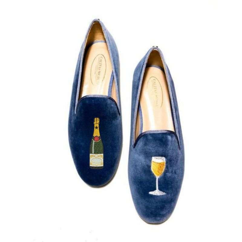 LOAFERS HOMBRE TERCIOPELO MARINO 01TX, CHAMPAGNE Y COPA DE CHAMPAGNE