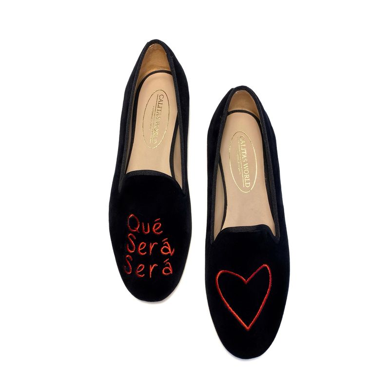 LOAFERS TERCIOPELO NEGRO,  QUÉ SERÁ SERÁ