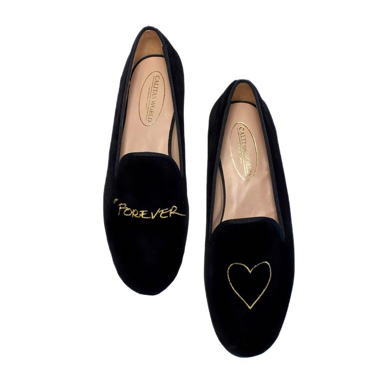 LOAFERS HOMBRE TERCIOPELO NEGRO, FOREVER