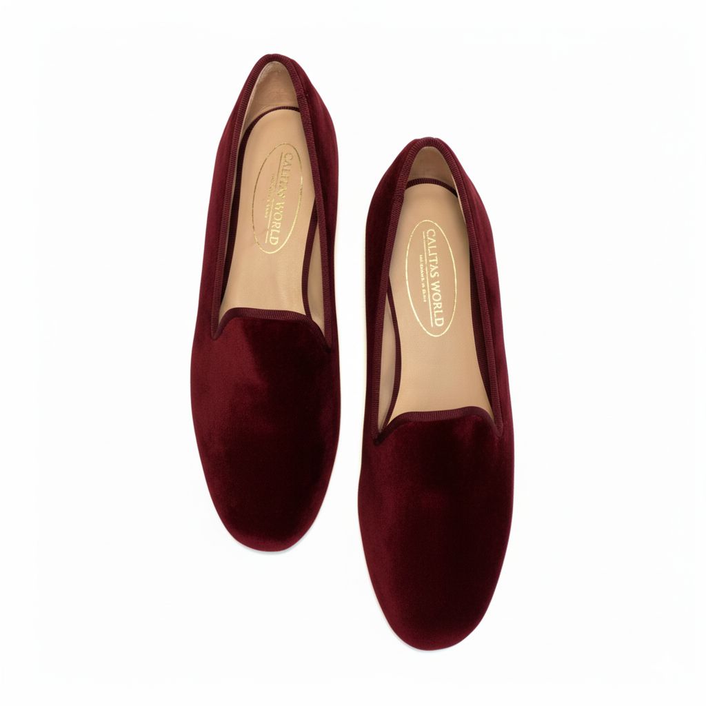 LOAFERS TERCIOPELO BURDEOS, CALITAS BACK TO CLASSIC