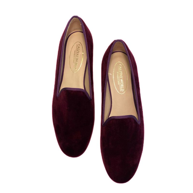 LOAFERS TERCIOPELO VINO, CALITAS BACK TO CLASSIC