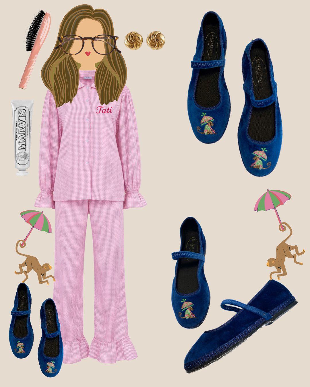 PIJAMA MAISON CALITAS PERSONALIZADO CON NOMBRE O INICIALES