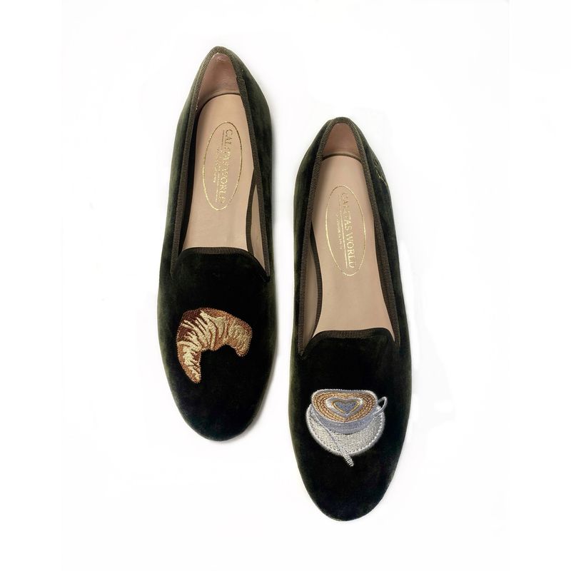 ​LOAFERS TERCIOPELO KAKI 13TX, COFFEE AND CROISSANT
